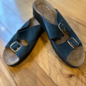 Fly Flot Women’s Navy Slide Sandals Made In Italy
